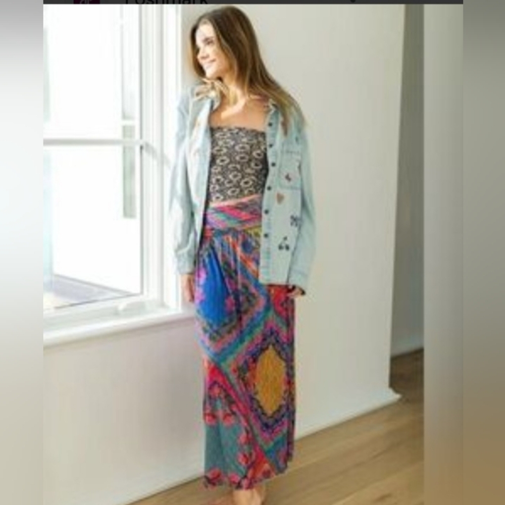 NATURAL LIFE Multicolor Geometric Maxi Skirt